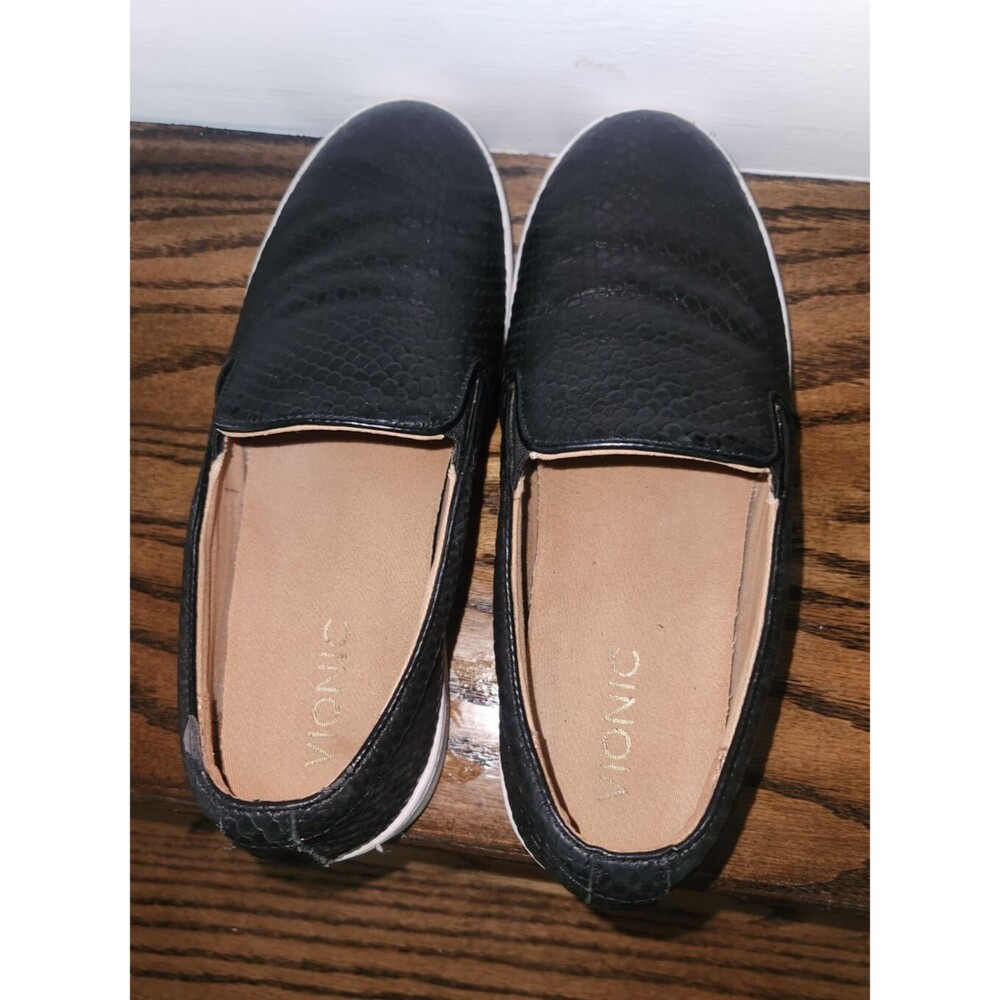 VIONIC Splendid Snake Slip-On Women's Comfort Sneaker-Black - Size 7 - Picture 8 of 10